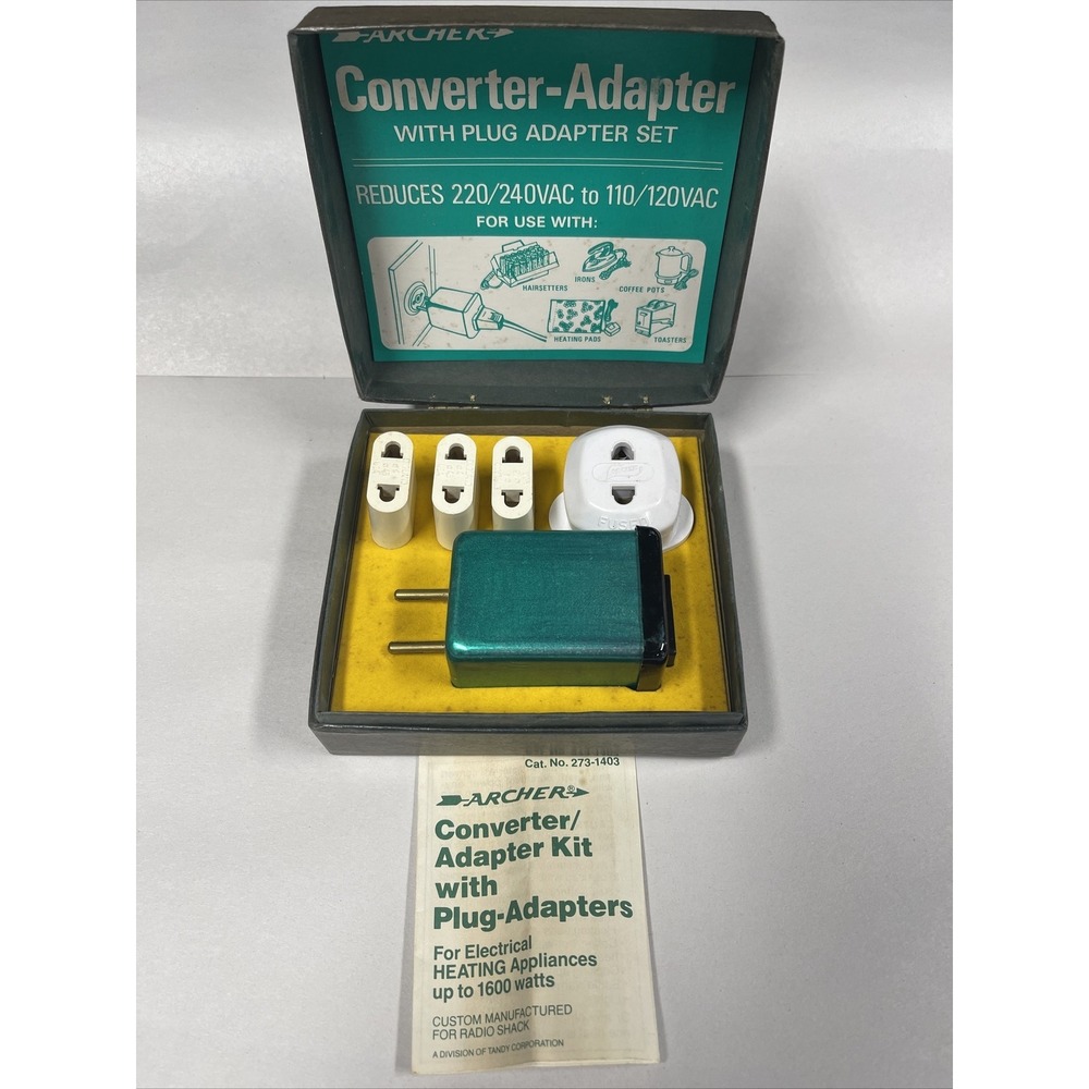 Voltage Converter-Adaptor Kit Archer  Vintage Cat No 2731403